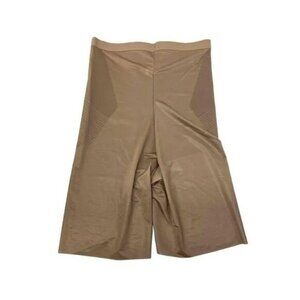 Spanx Power Sculpting High Waisted Mid Thigh Shorts Women's  L Cafe Au Lat